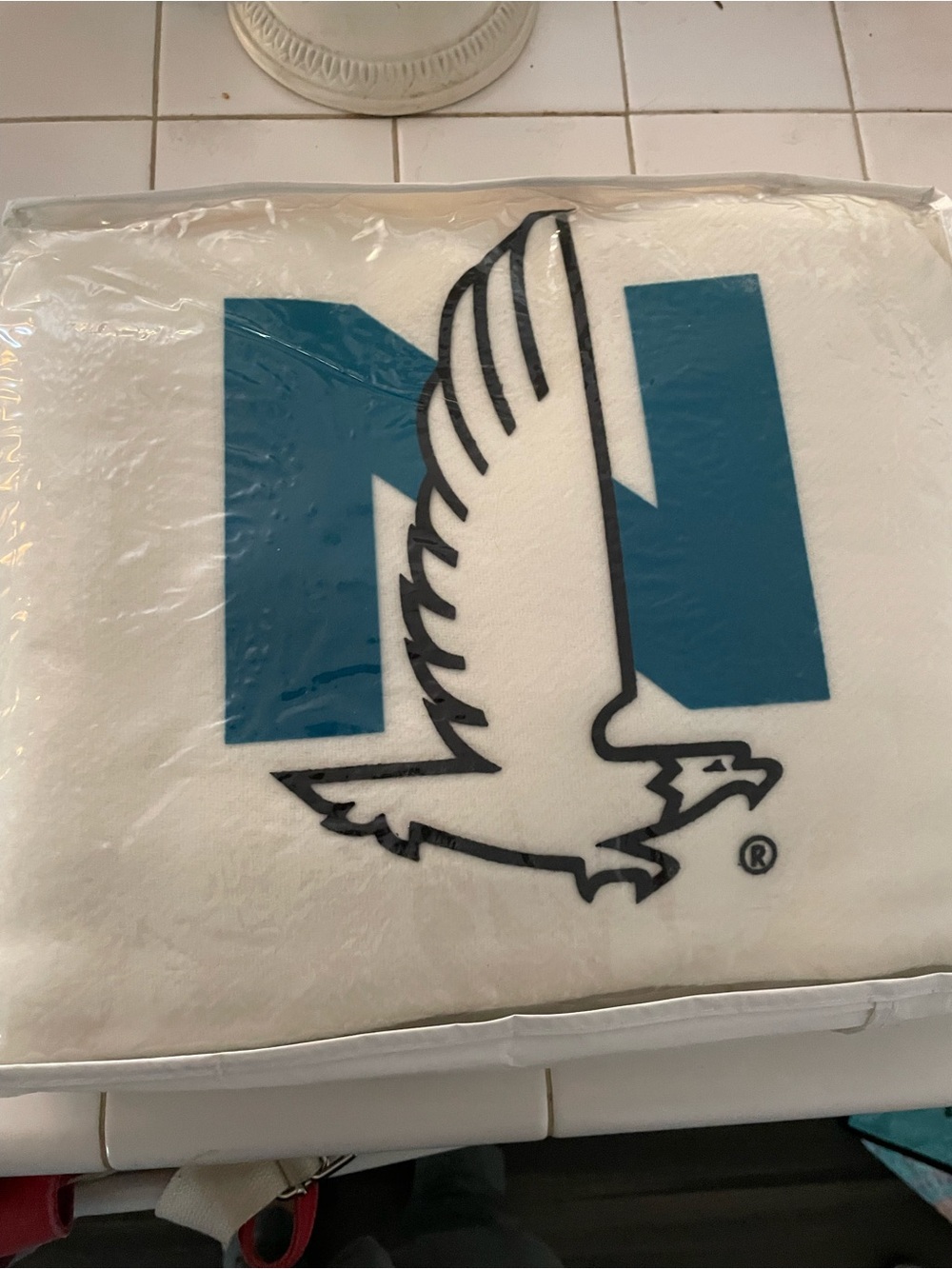 Vintage Faribo Nationwide Insurance Eagle Logo Carefree Robe Blanket 50x60 NOS